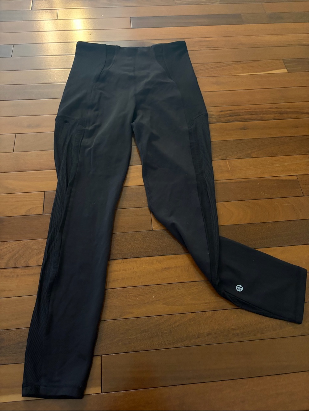 lululemon athletica Black High-Rise Leggings with Side Mesh Panels